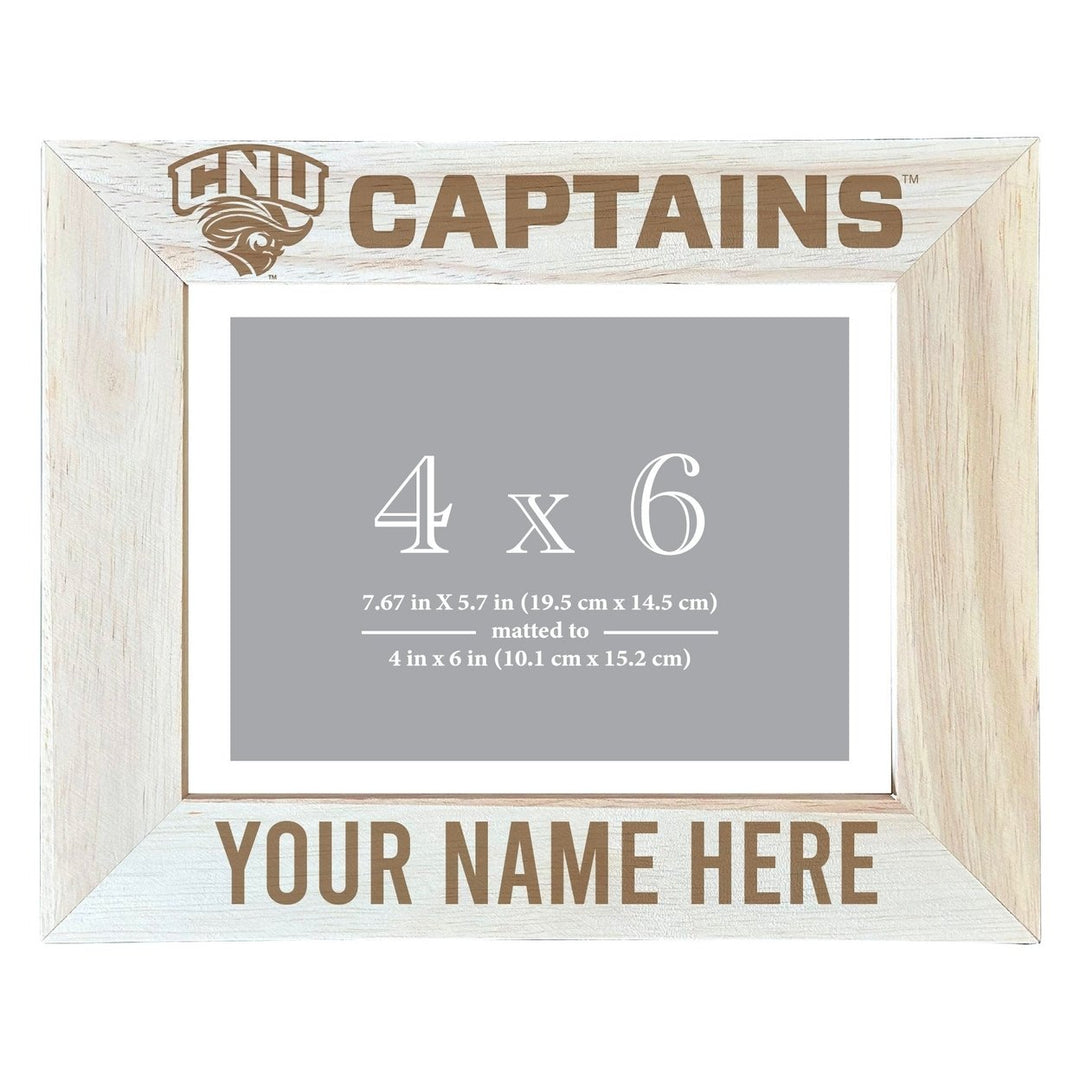 Christopher Newport Captains Customizable Wooden Photo Frame Matted 4"x 6" Officially Licensed Collegiate Product Image 1