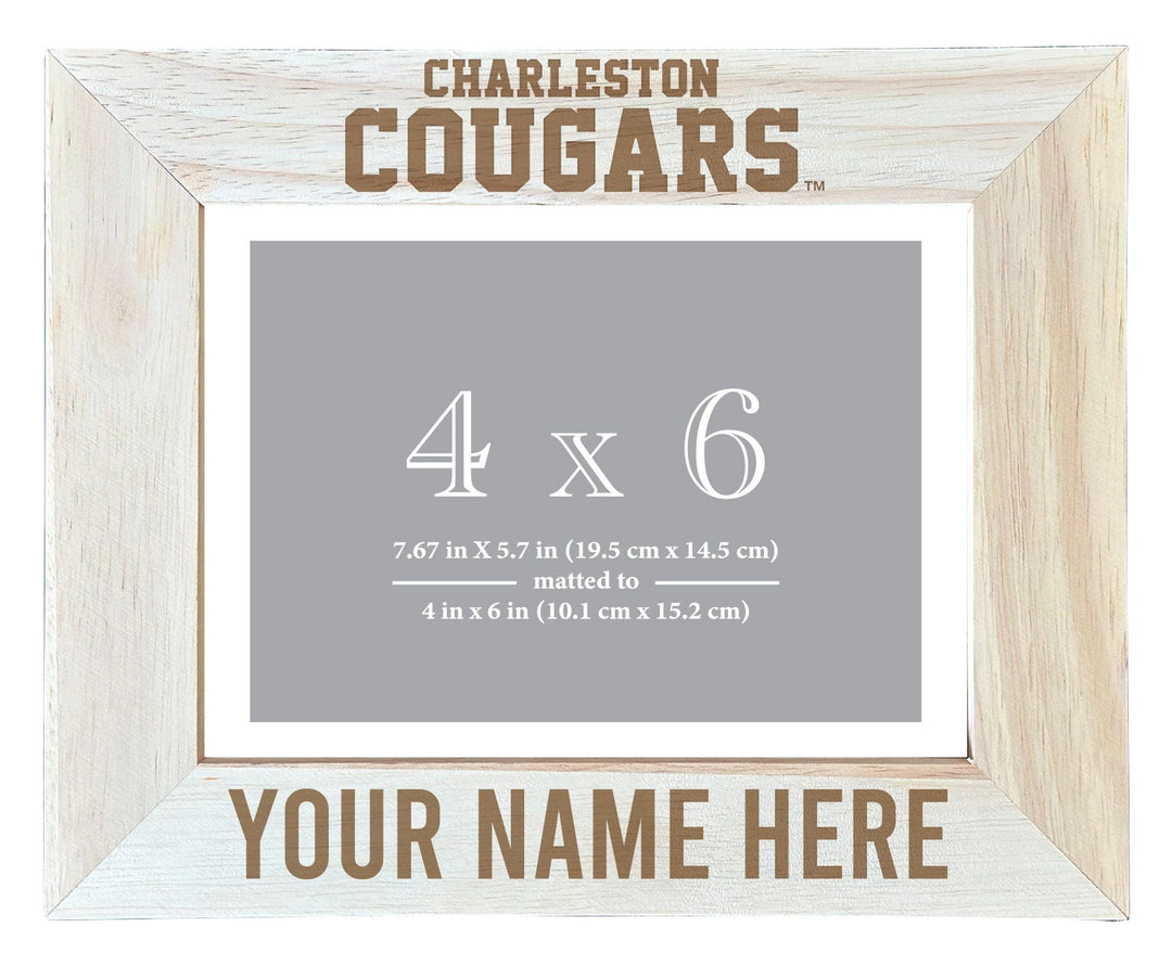 College of Charleston Customizable Wooden Photo Frame Matted 4"x 6" Officially Licensed Collegiate Product Image 1