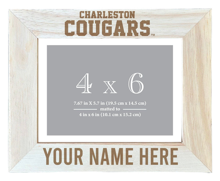 College of Charleston Customizable Wooden Photo Frame Matted 4"x 6" Officially Licensed Collegiate Product Image 1