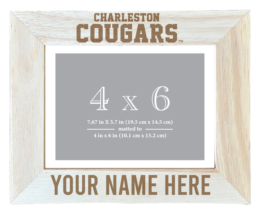 College of Charleston Customizable Wooden Photo Frame Matted 4"x 6" Officially Licensed Collegiate Product Image 1