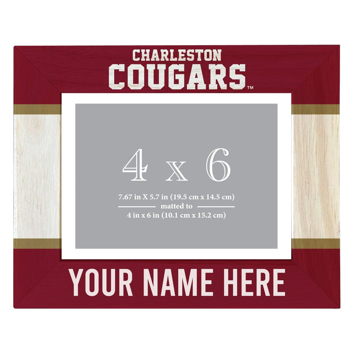 College of Charleston Customizable Wooden Photo Frame Matted 4"x 6" Officially Licensed Collegiate Product Image 2