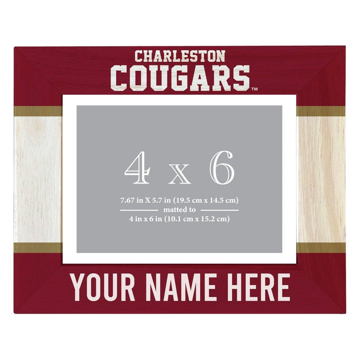 College of Charleston Customizable Wooden Photo Frame Matted 4"x 6" Officially Licensed Collegiate Product Image 1