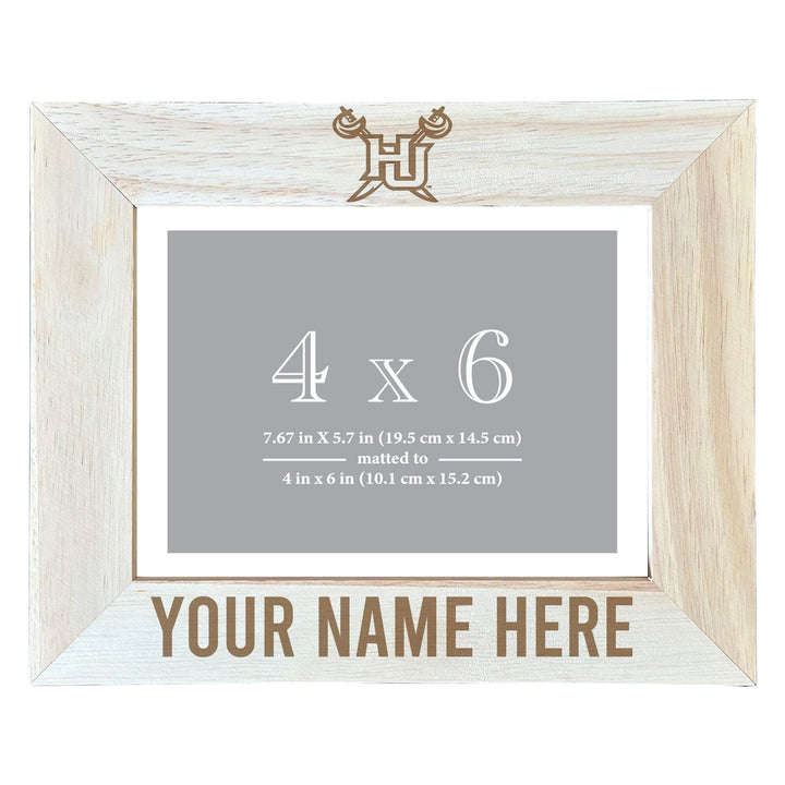 Hampton University Customizable Wooden Photo Frame Matted 4"x 6" Officially Licensed Collegiate Product Image 1