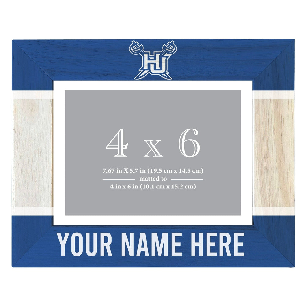 Hampton University Customizable Wooden Photo Frame Matted 4"x 6" Officially Licensed Collegiate Product Image 2