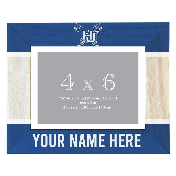 Hampton University Customizable Wooden Photo Frame Matted 4"x 6" Officially Licensed Collegiate Product Image 1