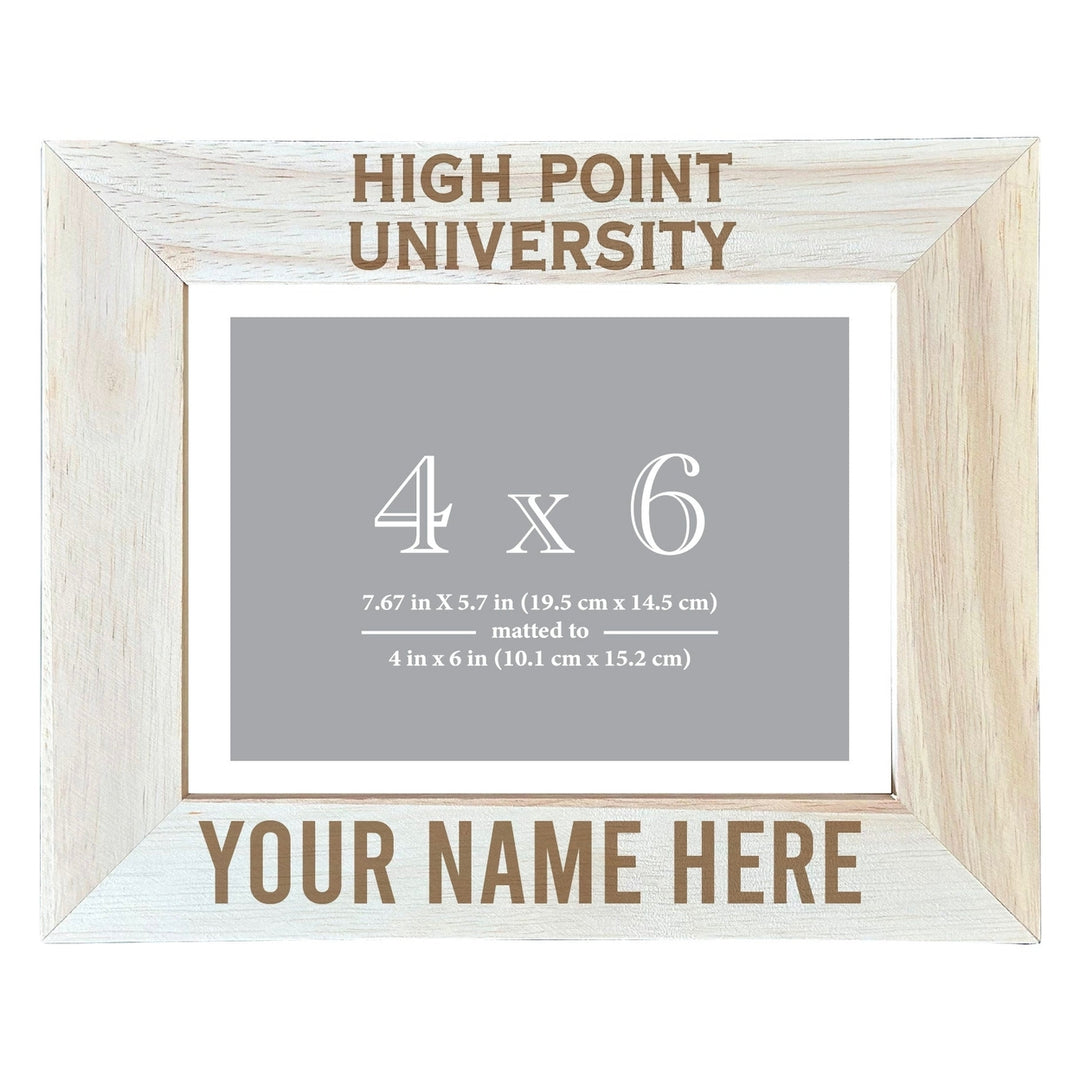 High Point University Customizable Wooden Photo Frame Matted 4"x 6" Officially Licensed Collegiate Product Image 1