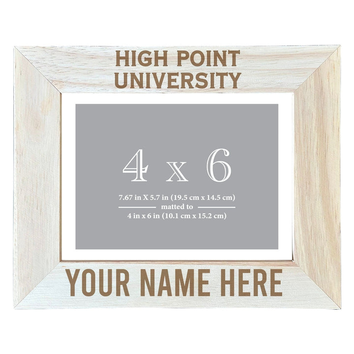 High Point University Customizable Wooden Photo Frame Matted 4"x 6" Officially Licensed Collegiate Product Image 1