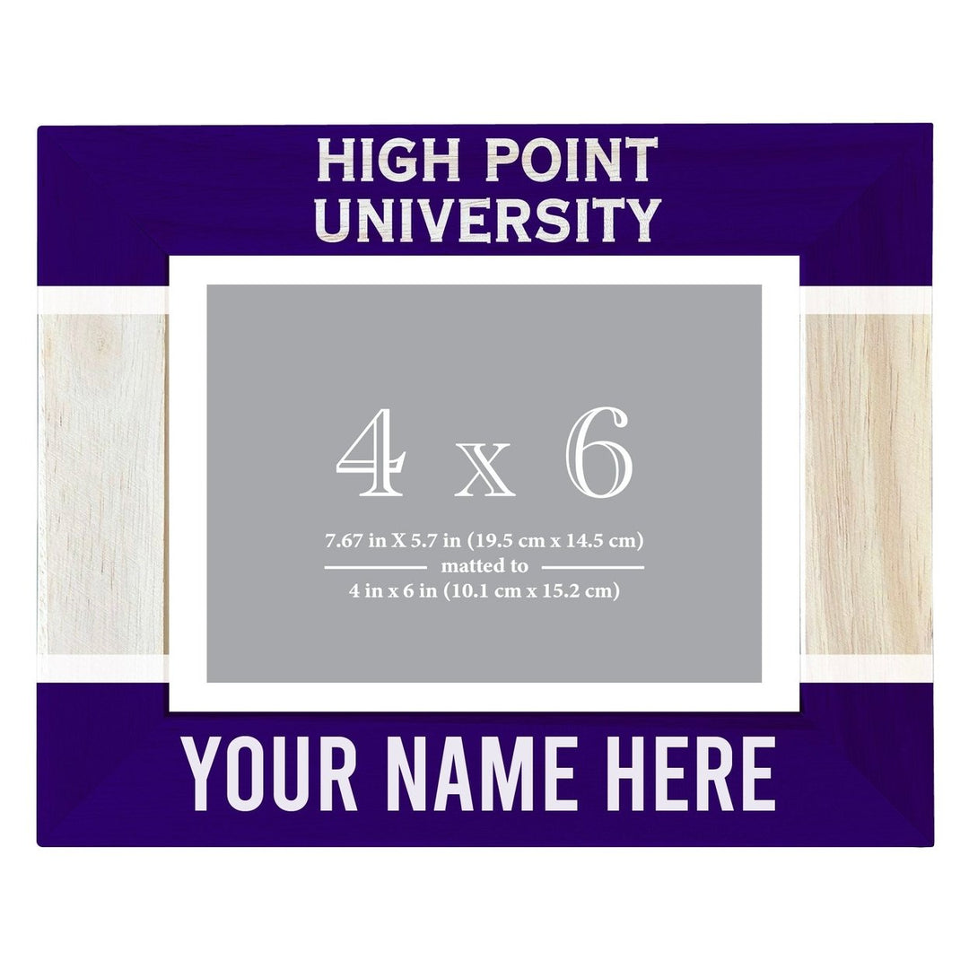 High Point University Customizable Wooden Photo Frame Matted 4"x 6" Officially Licensed Collegiate Product Image 2