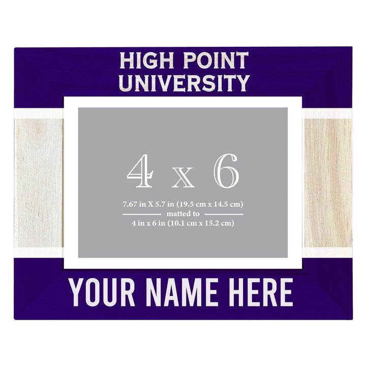 High Point University Customizable Wooden Photo Frame Matted 4"x 6" Officially Licensed Collegiate Product Image 2