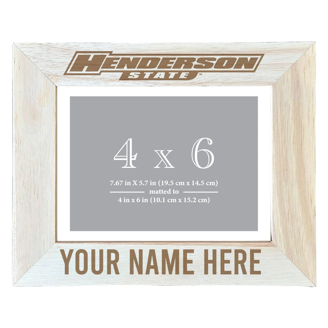 Henderson State Reddies Customizable Wooden Photo Frame Matted 4"x 6" Officially Licensed Collegiate Product Image 1