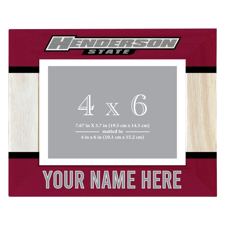 Henderson State Reddies Customizable Wooden Photo Frame Matted 4"x 6" Officially Licensed Collegiate Product Image 1