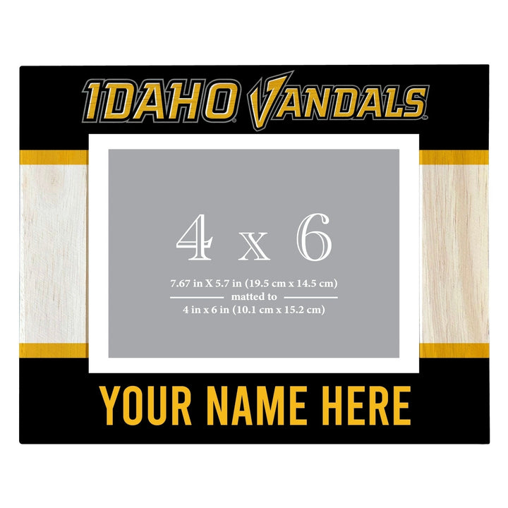 Idaho Vandals Customizable Wooden Photo Frame Matted 4"x 6" Officially Licensed Collegiate Product Image 1