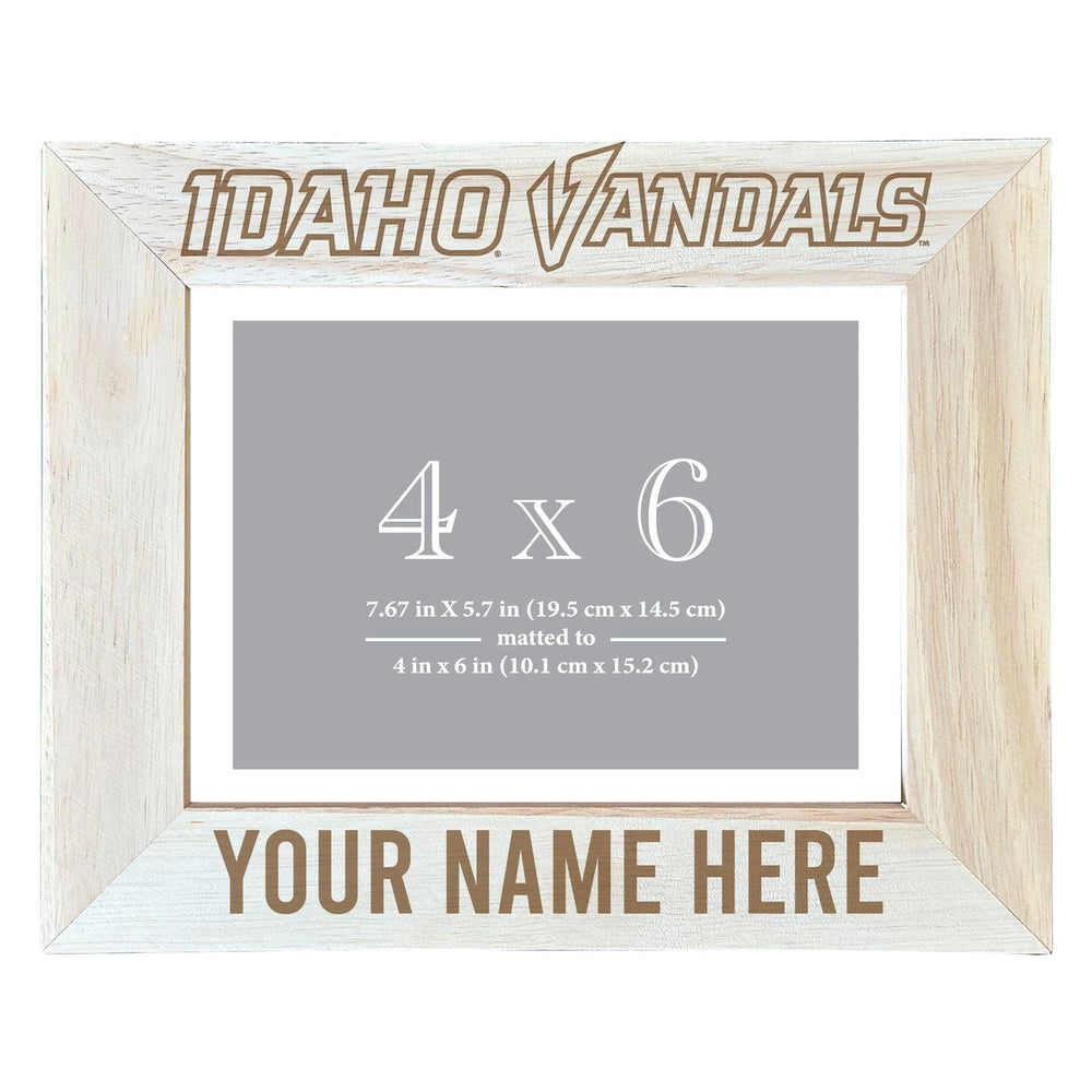 Idaho Vandals Customizable Wooden Photo Frame Matted 4"x 6" Officially Licensed Collegiate Product Image 2