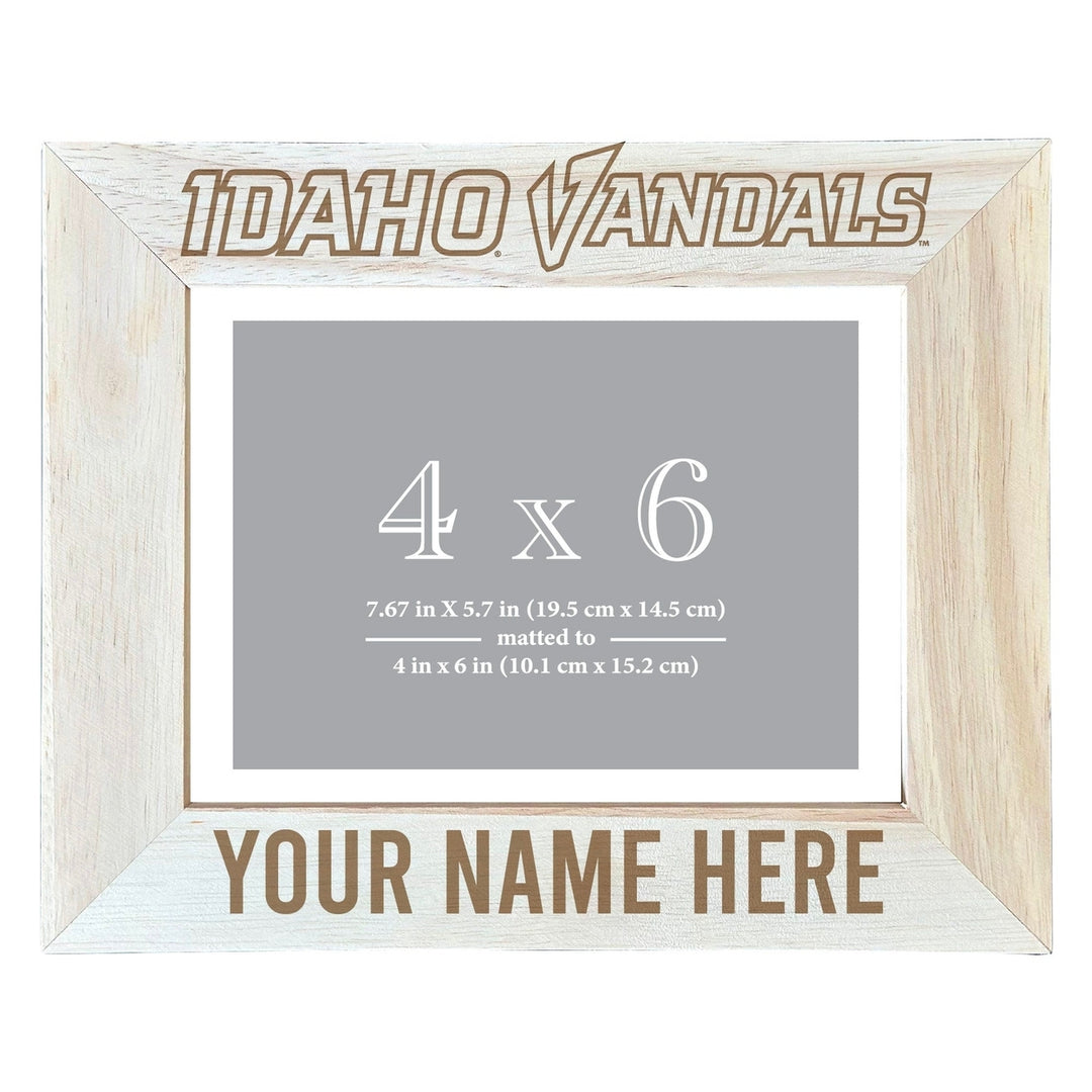 Idaho Vandals Customizable Wooden Photo Frame Matted 4"x 6" Officially Licensed Collegiate Product Image 2