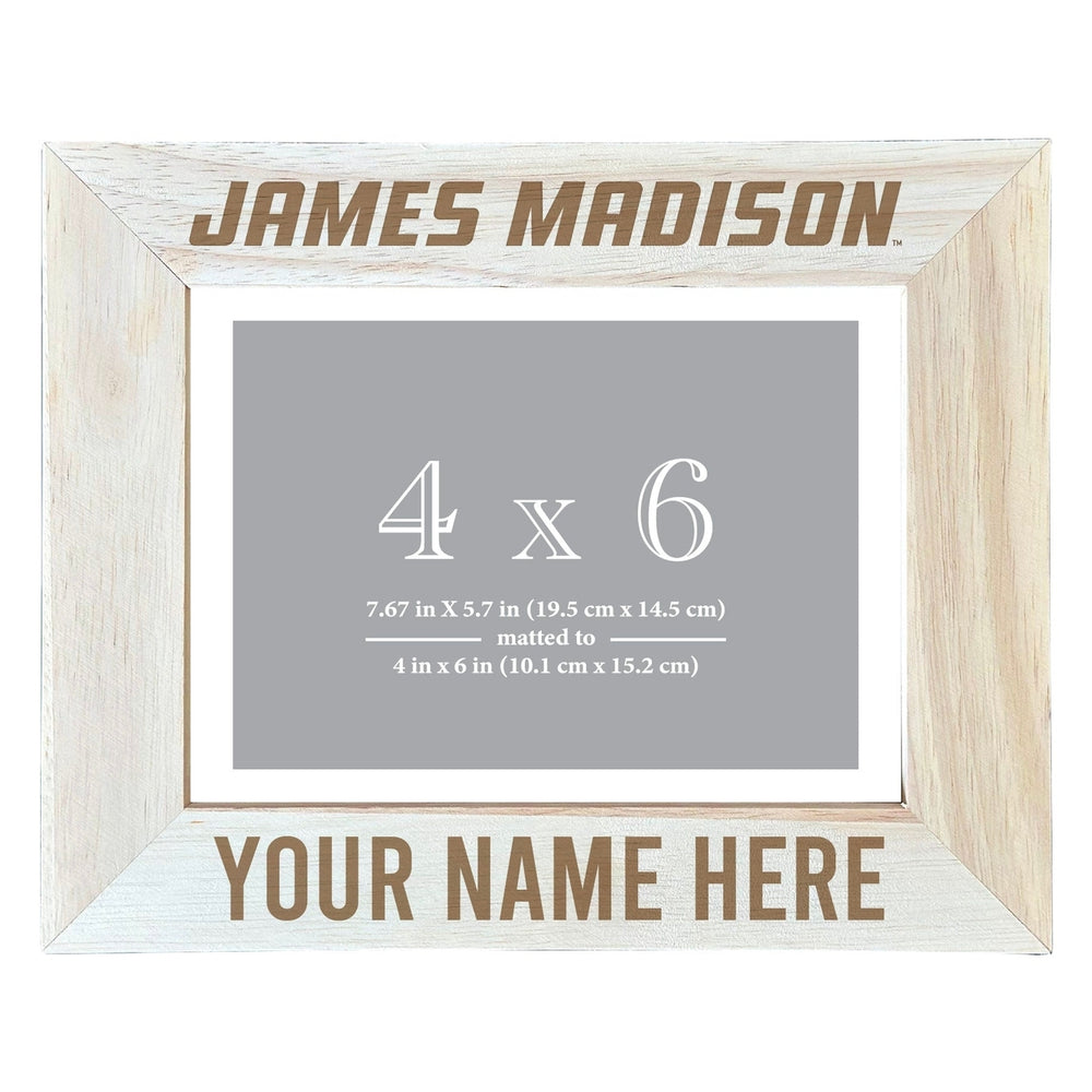 James Madison Dukes Customizable Wooden Photo Frame Matted 4"x 6" Officially Licensed Collegiate Product Image 2