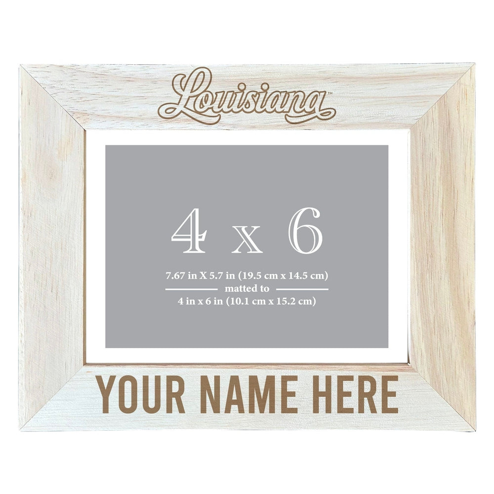 Louisiana at Lafayette Customizable Wooden Photo Frame Matted 4"x 6" Officially Licensed Collegiate Product Image 2