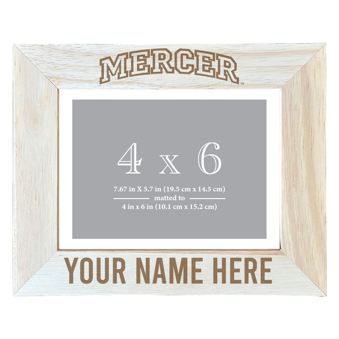 Mercer University Customizable Wooden Photo Frame Matted 4"x 6" Officially Licensed Collegiate Product Image 1