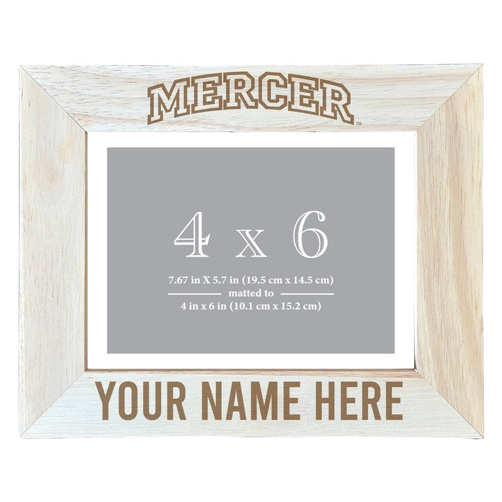 Mercer University Customizable Wooden Photo Frame Matted 4"x 6" Officially Licensed Collegiate Product Image 1