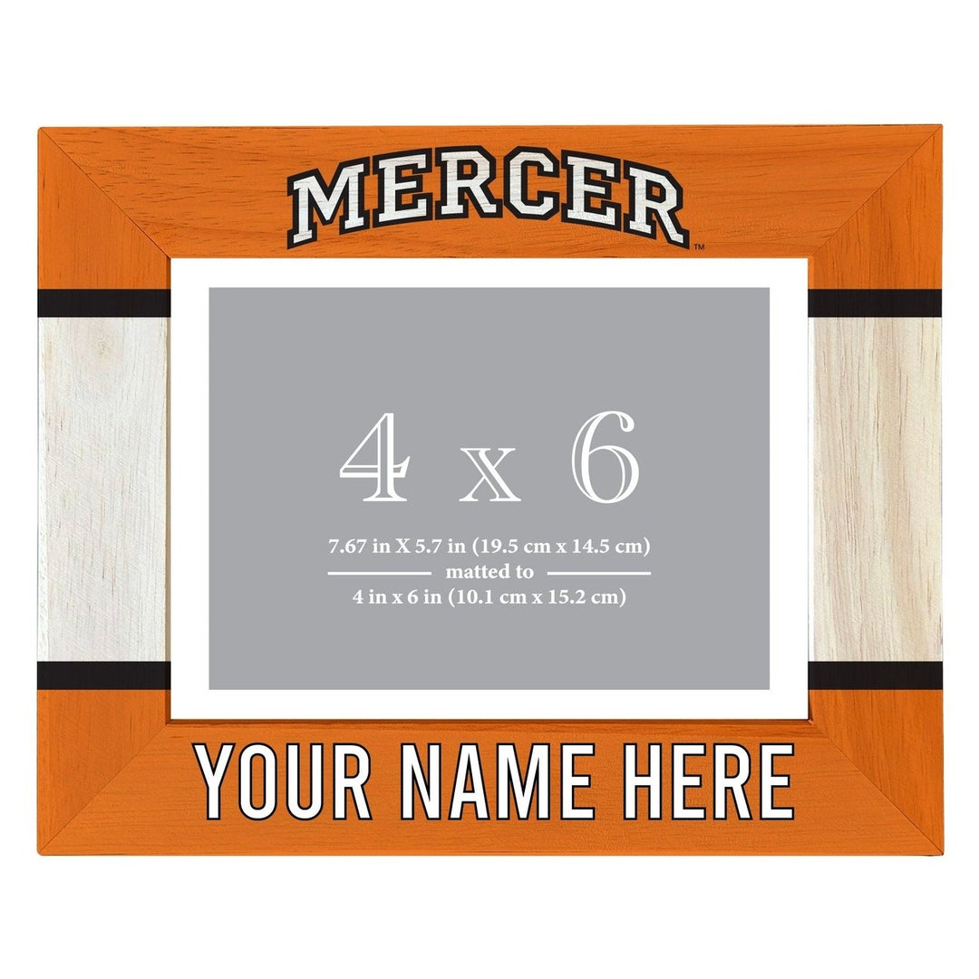 Mercer University Customizable Wooden Photo Frame Matted 4"x 6" Officially Licensed Collegiate Product Image 2