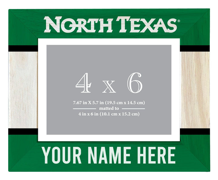 North Texas Customizable Wooden Photo Frame Matted 4"x 6" Officially Licensed Collegiate Product Image 1