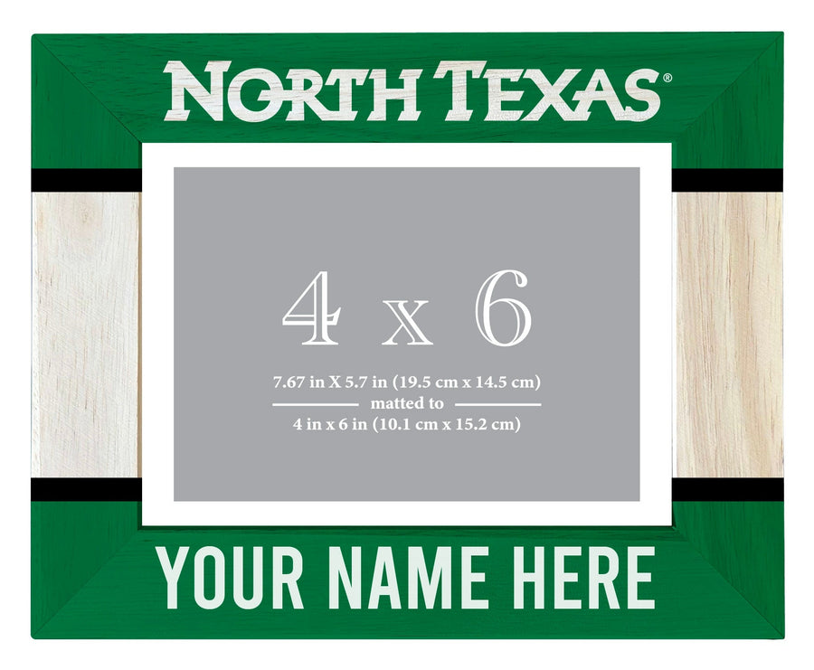 North Texas Customizable Wooden Photo Frame Matted 4"x 6" Officially Licensed Collegiate Product Image 1