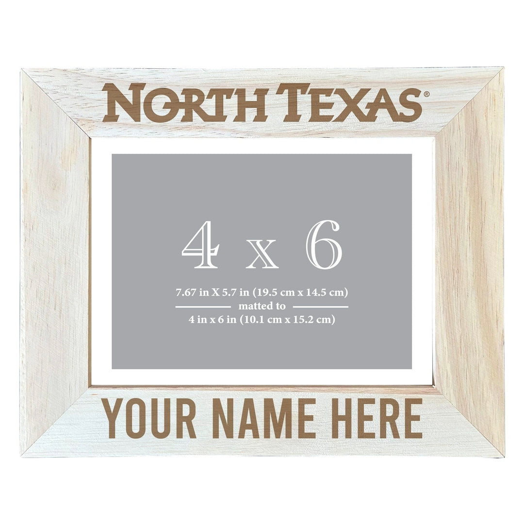 North Texas Customizable Wooden Photo Frame Matted 4"x 6" Officially Licensed Collegiate Product Image 2