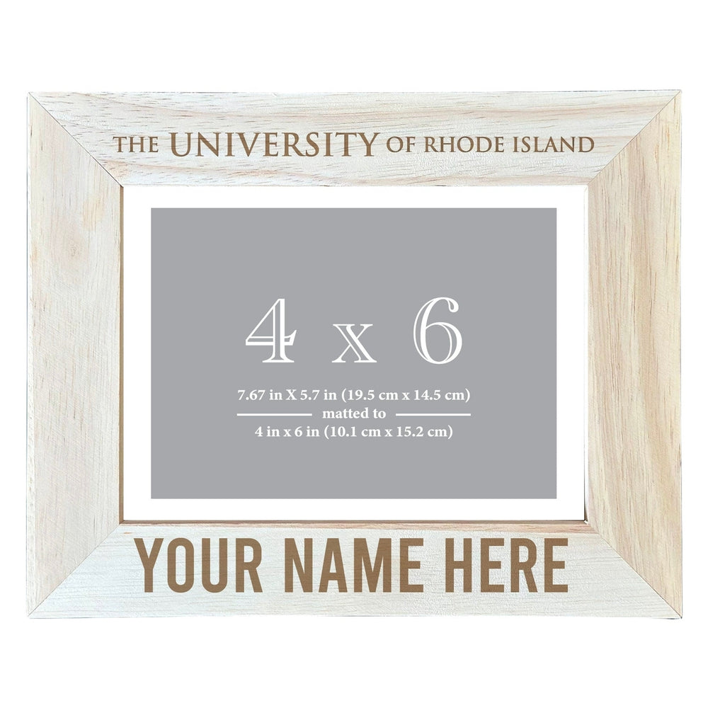 Rhode Island University Customizable Wooden Photo Frame Matted 4"x 6" Officially Licensed Collegiate Product Image 2