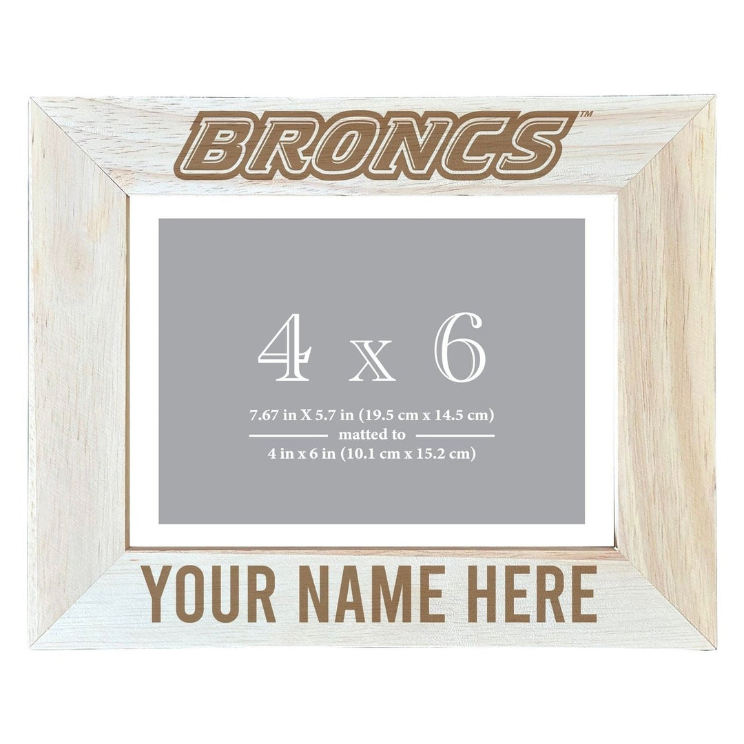 Rider University Broncs Customizable Wooden Photo Frame Matted 4"x 6" Officially Licensed Collegiate Product Image 1