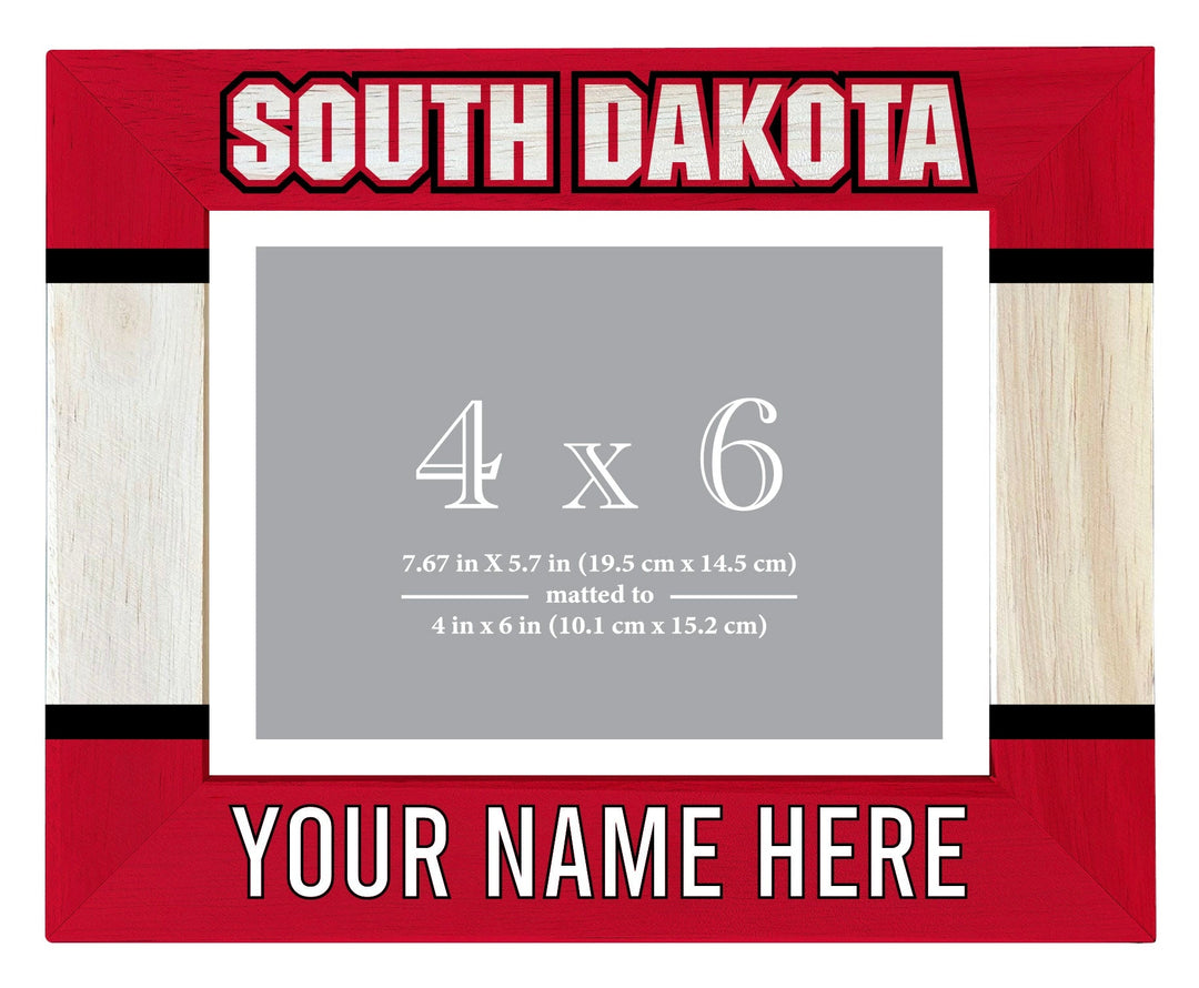 South Dakota Coyotes Customizable Wooden Photo Frame Matted 4"x 6" Officially Licensed Collegiate Product Image 1