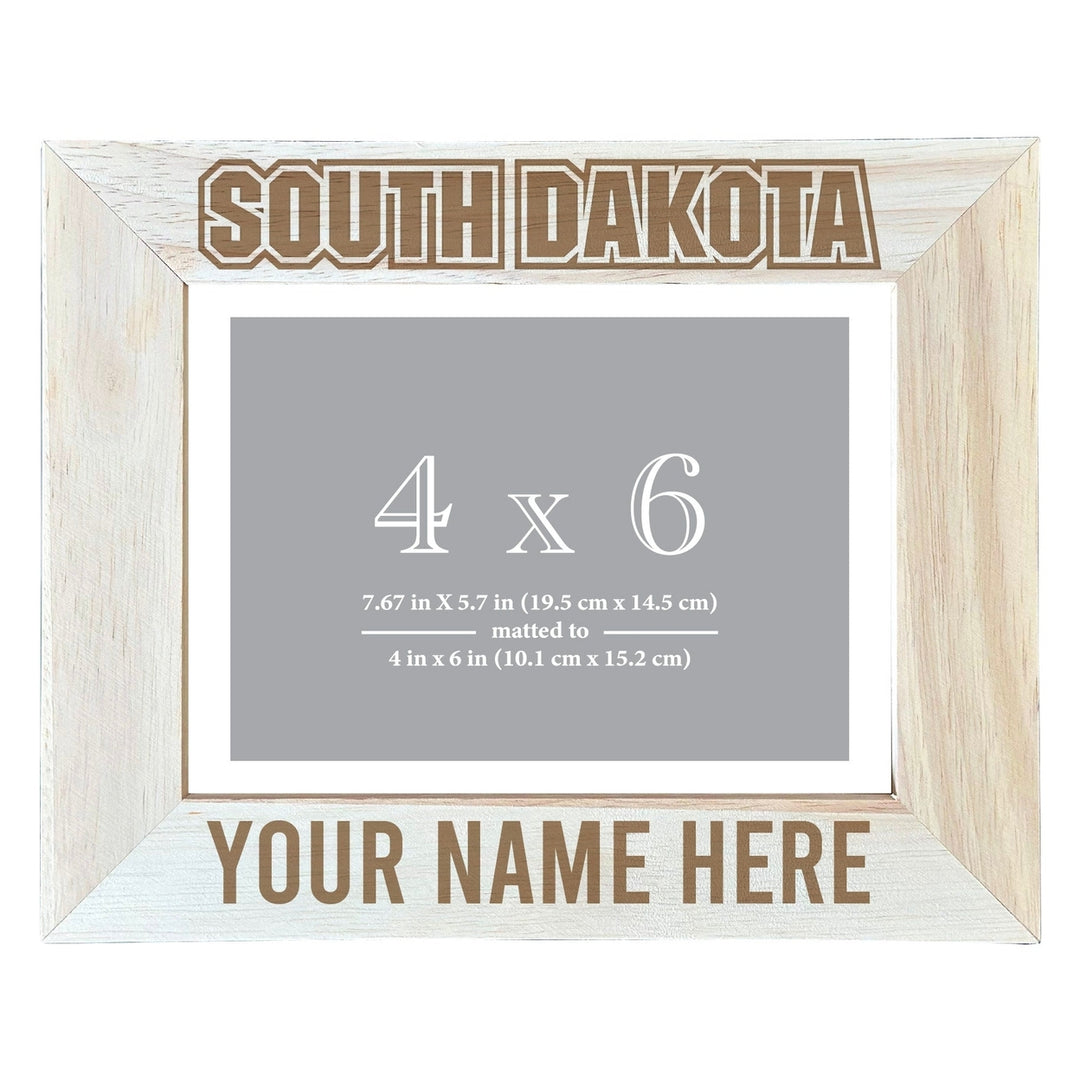 South Dakota Coyotes Customizable Wooden Photo Frame Matted 4"x 6" Officially Licensed Collegiate Product Image 2