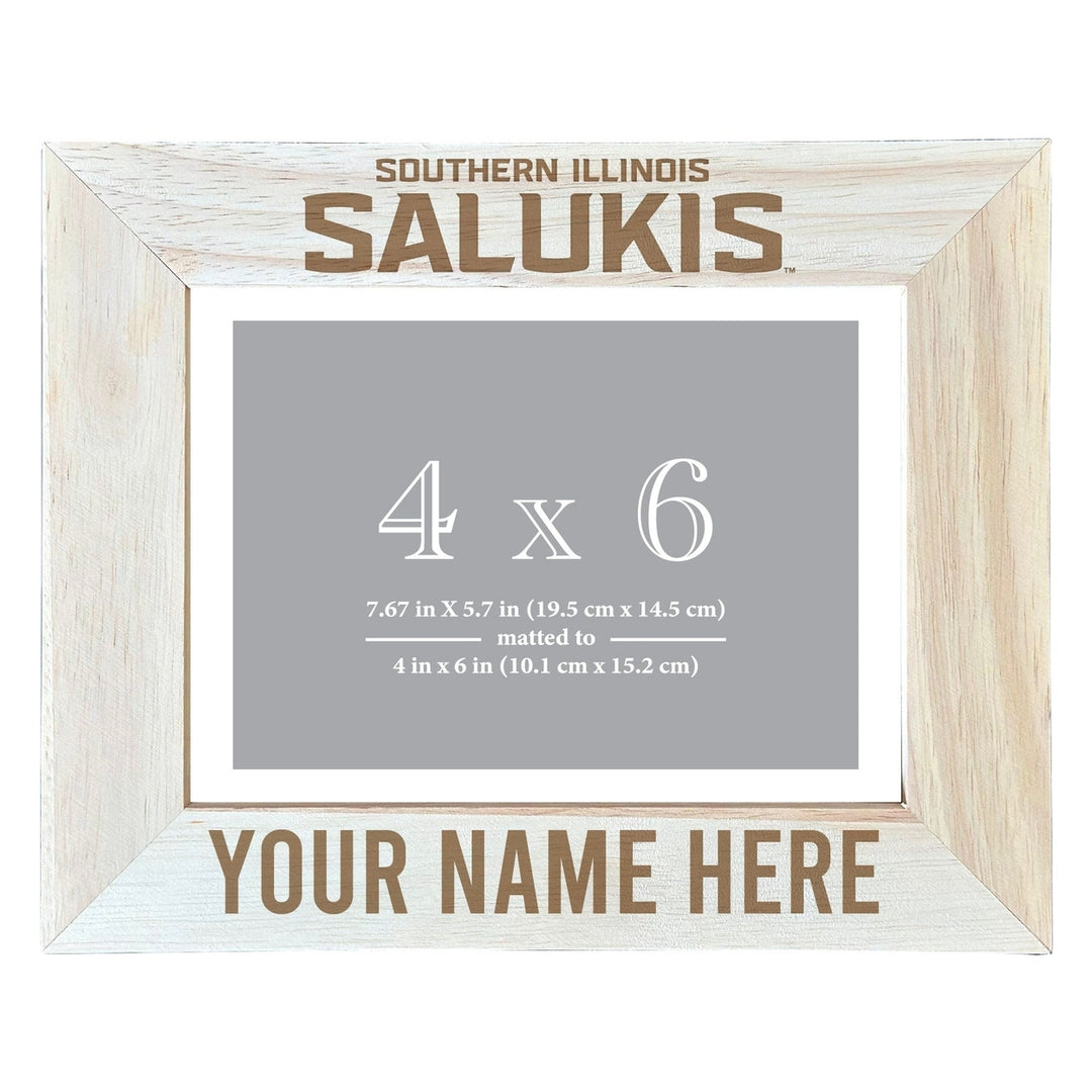 Southern Illinois Salukis Customizable Wooden Photo Frame Matted 4"x 6" Officially Licensed Collegiate Product Image 2