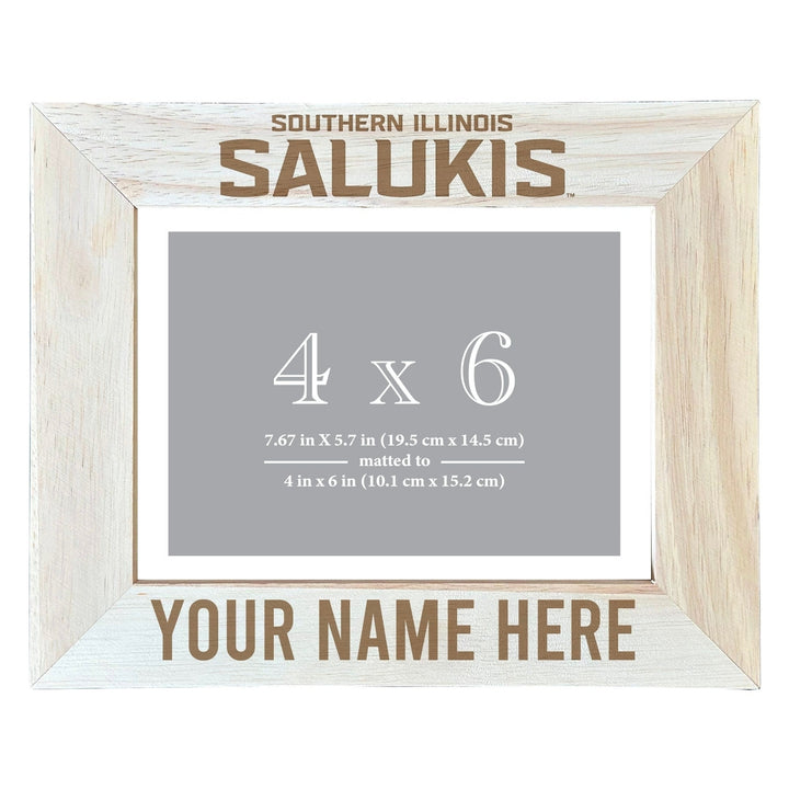 Southern Illinois Salukis Customizable Wooden Photo Frame Matted 4"x 6" Officially Licensed Collegiate Product Image 2