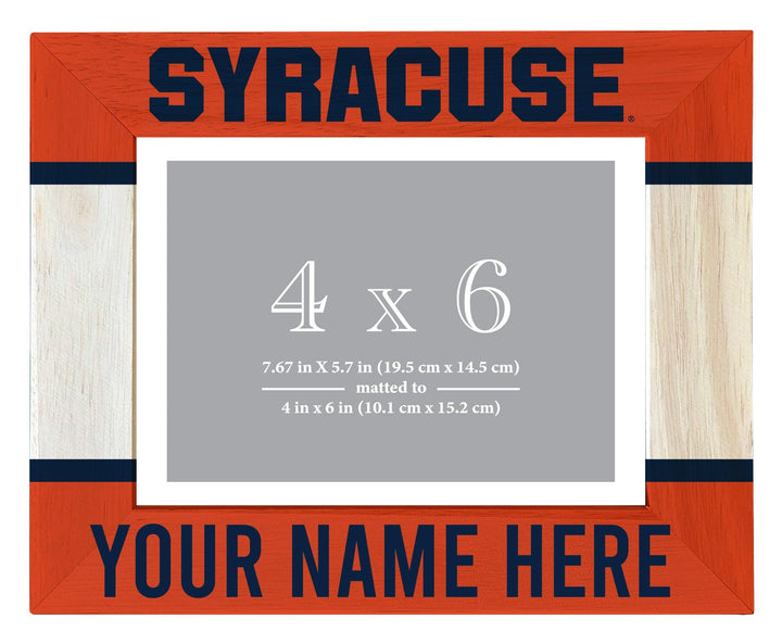 Syracuse Orange Customizable Wooden Photo Frame Matted 4"x 6" Officially Licensed Collegiate Product Image 1