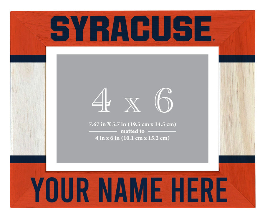 Syracuse Orange Customizable Wooden Photo Frame Matted 4"x 6" Officially Licensed Collegiate Product Image 1