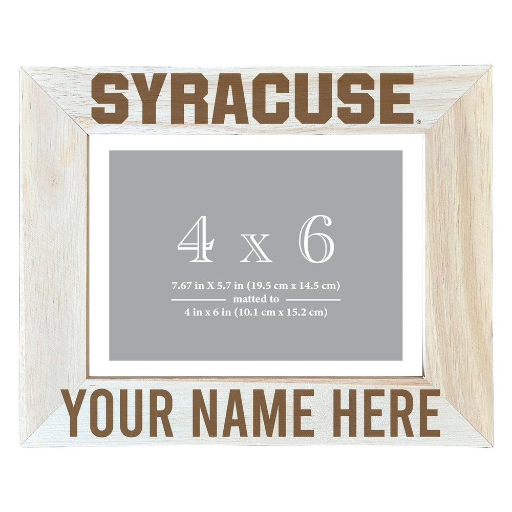 Syracuse Orange Customizable Wooden Photo Frame Matted 4"x 6" Officially Licensed Collegiate Product Image 2