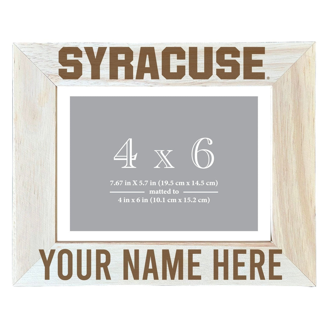 Syracuse Orange Customizable Wooden Photo Frame Matted 4"x 6" Officially Licensed Collegiate Product Image 2