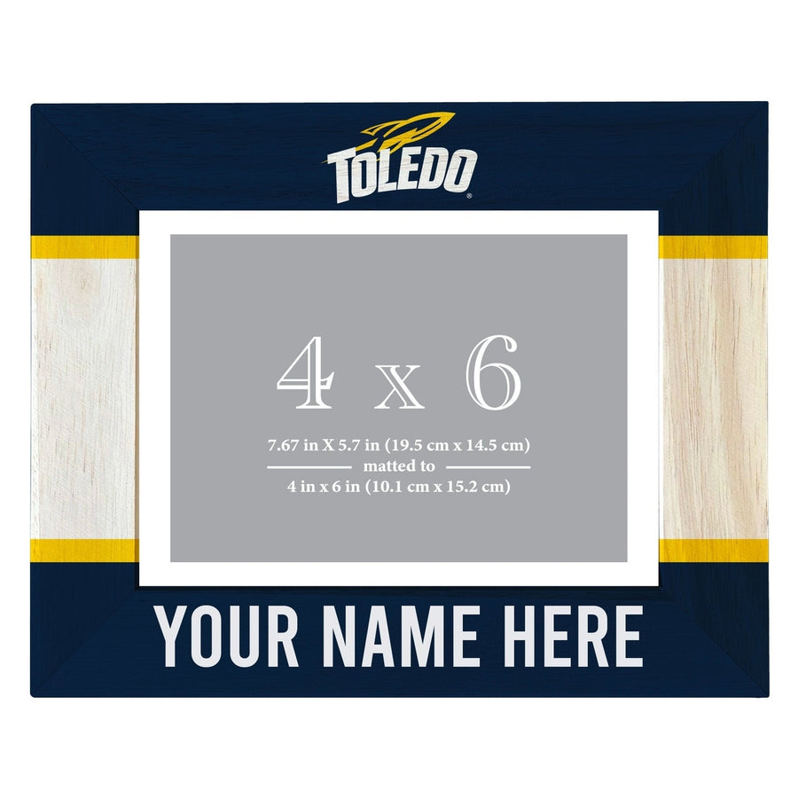 Toledo Rockets Customizable Wooden Photo Frame Matted 4"x 6" Officially Licensed Collegiate Product Image 1