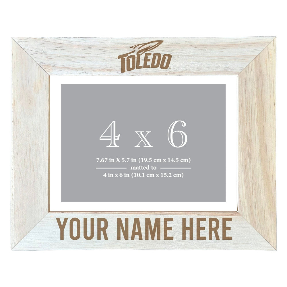 Toledo Rockets Customizable Wooden Photo Frame Matted 4"x 6" Officially Licensed Collegiate Product Image 2