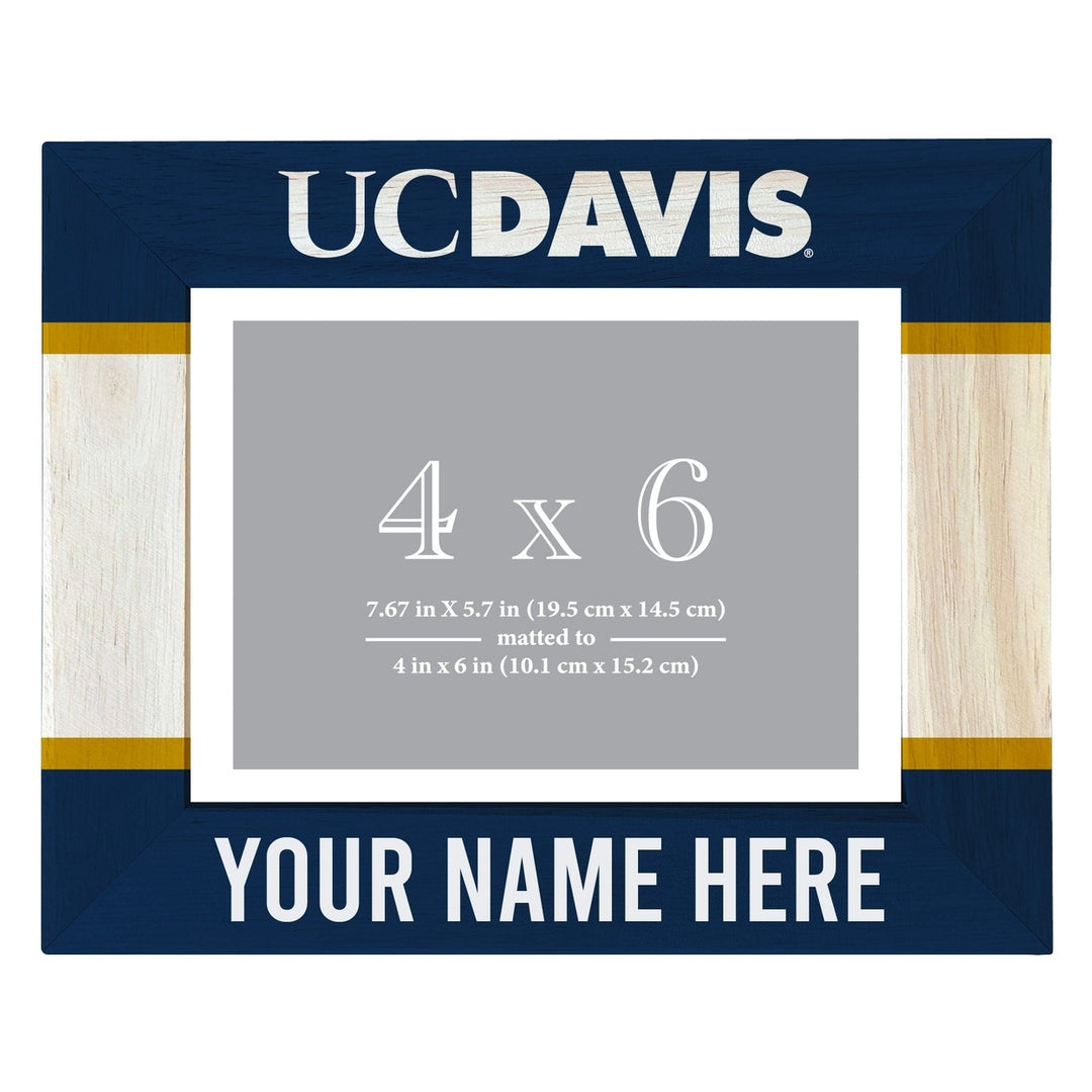 UC Davis Aggies Customizable Wooden Photo Frame Matted 4"x 6" Officially Licensed Collegiate Product Image 2