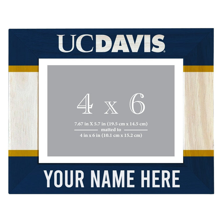 UC Davis Aggies Customizable Wooden Photo Frame Matted 4"x 6" Officially Licensed Collegiate Product Image 1