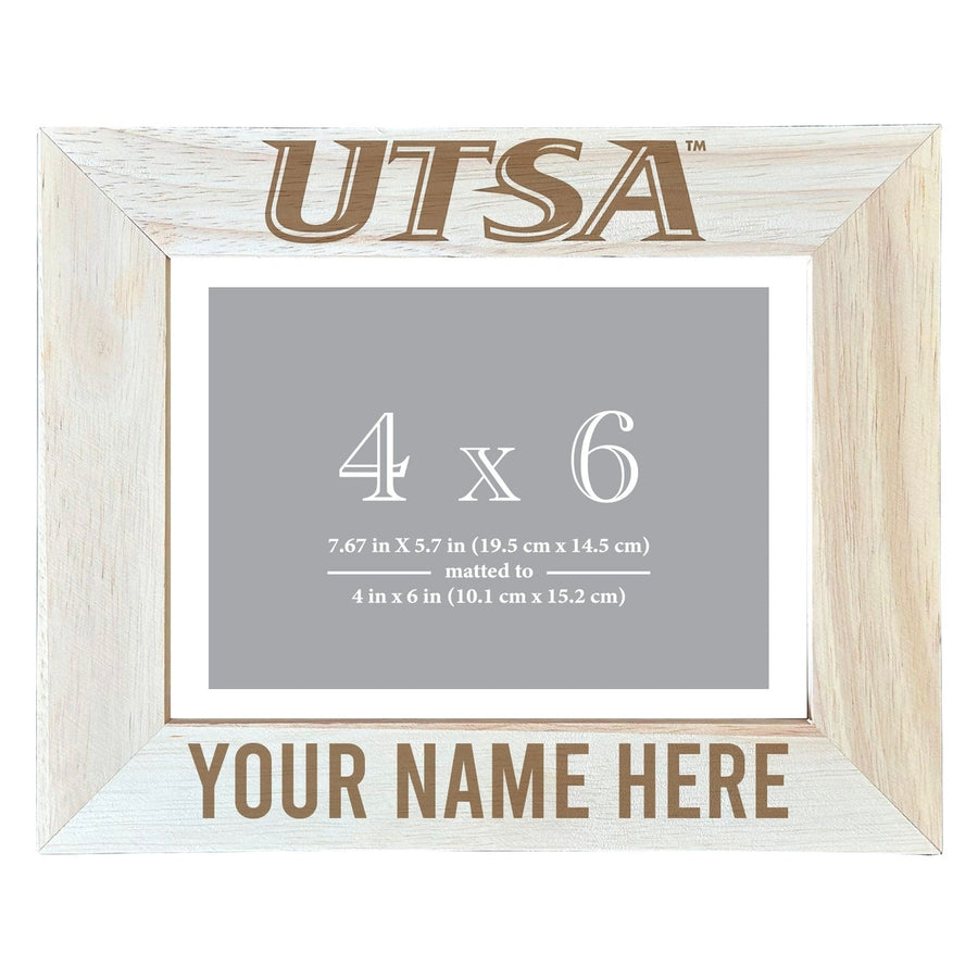 UTSA Road Runners Customizable Wooden Photo Frame Matted 4"x 6" Officially Licensed Collegiate Product Image 1