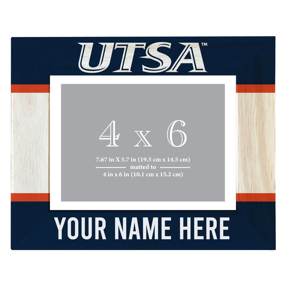 UTSA Road Runners Customizable Wooden Photo Frame Matted 4"x 6" Officially Licensed Collegiate Product Image 2