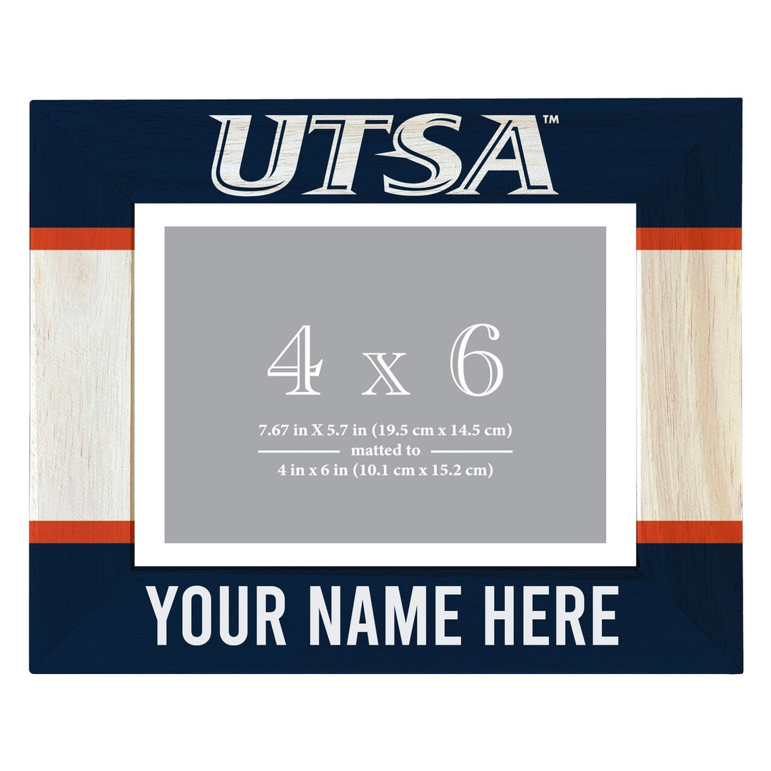 UTSA Road Runners Customizable Wooden Photo Frame Matted 4"x 6" Officially Licensed Collegiate Product Image 2