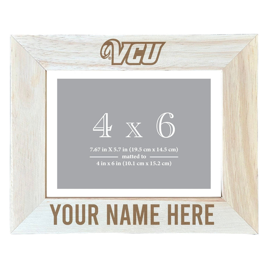 Virginia Commonwealth Customizable Wooden Photo Frame Matted 4"x 6" Officially Licensed Collegiate Product Image 1