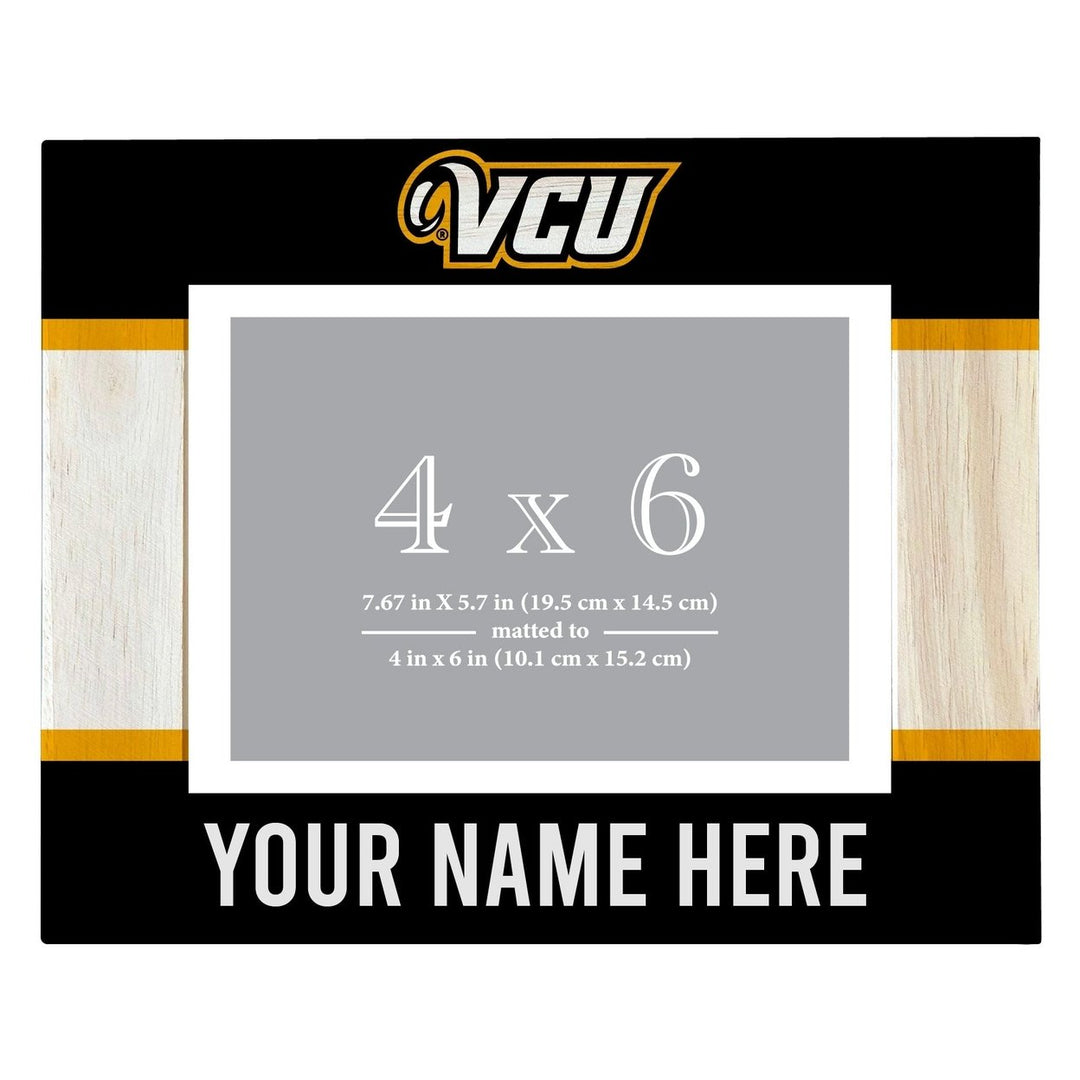 Virginia Commonwealth Customizable Wooden Photo Frame Matted 4"x 6" Officially Licensed Collegiate Product Image 2