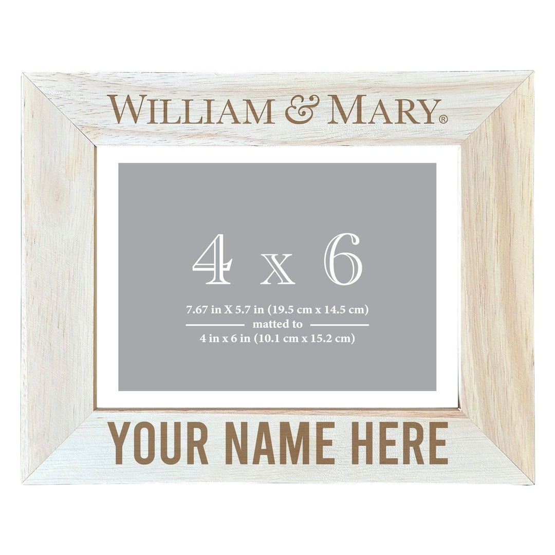 William and Mary Customizable Wooden Photo Frame Matted 4"x 6" Officially Licensed Collegiate Product Image 1