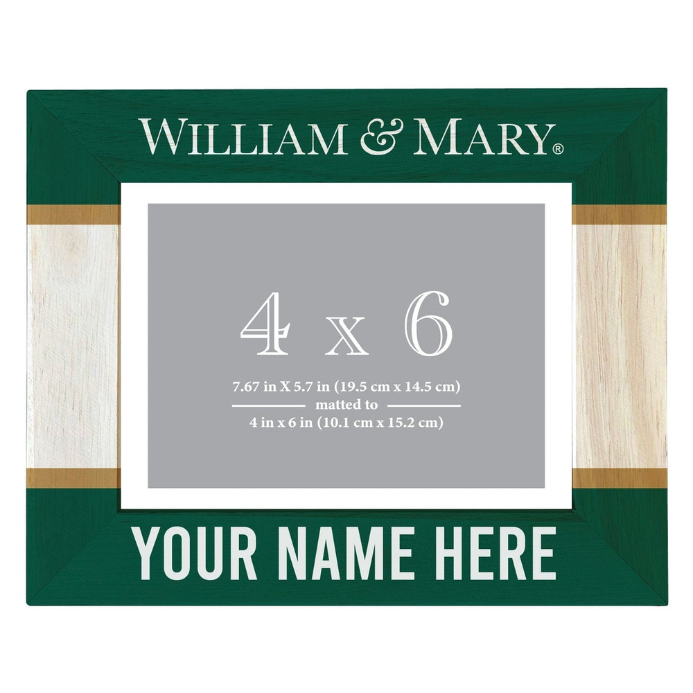 William and Mary Customizable Wooden Photo Frame Matted 4"x 6" Officially Licensed Collegiate Product Image 2