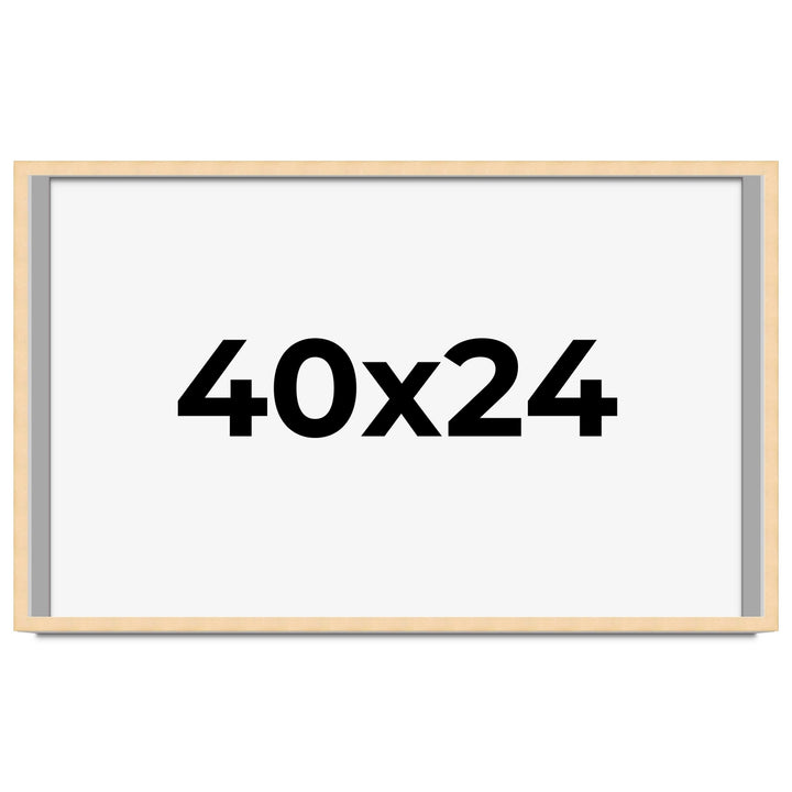 40x24 Wood Frame with UV Acrylic, 6 Finishes: Black, White, Bronze, Silver, Wood, Mahogany Image 1