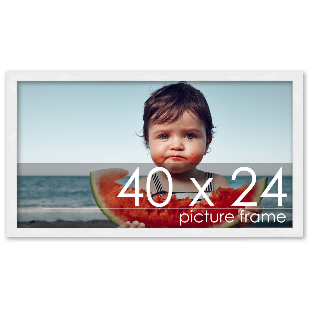 40x24 Wood Frame with UV Acrylic, 6 Finishes: Black, White, Bronze, Silver, Wood, Mahogany Image 3