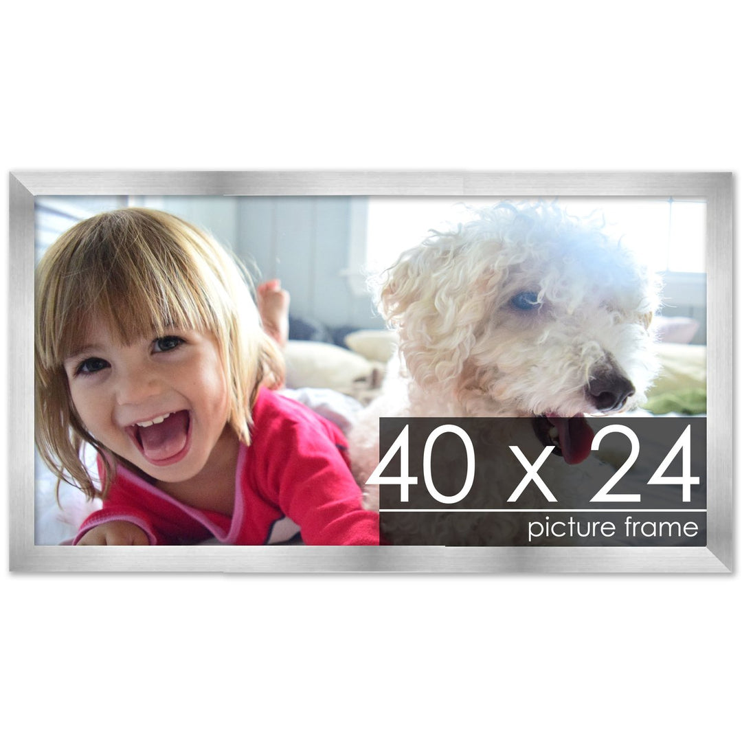 40x24 Wood Frame with UV Acrylic, 6 Finishes: Black, White, Bronze, Silver, Wood, Mahogany Image 1